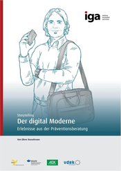 Führungskräfte Persona: Der digital Moderne mit Laptoptasche und Handy